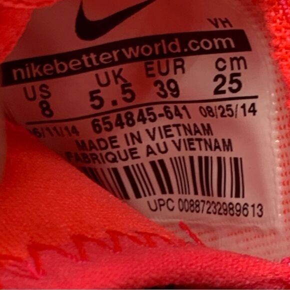 Nike~Kaishi Crimson~Women’s Running Shoes Neon Pink~Size 8 - Picture 9 of 9